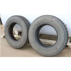 PAIR OF GOODYEAR TIRES, 11R22.5, G338 1AD