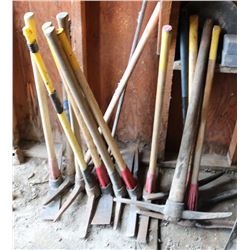 LARGE LOT OF PICKAXE'S & WATER SHUTOFF STICKS