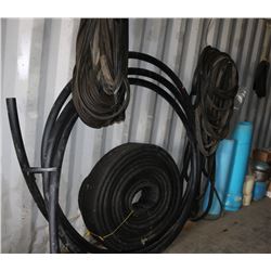 LOT OF ASSORTED RUBBER SEALS, HOSES,  PVC PIP &