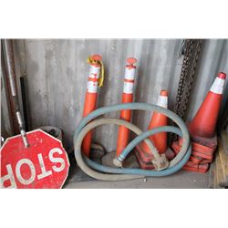 LOT OF VARIOUS TRAFFIC CONES, SIGNS & MORE