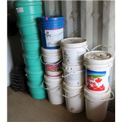 LOT WITH CAST IRON DRAIN COVERS, PVC 12X12