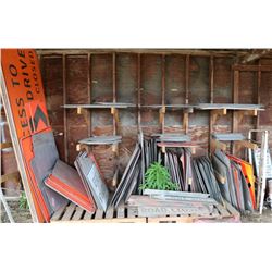 LARGE LOT OF VARIOUS TRAFFIC SIGNS