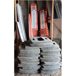 GROUP OF PYLONS FOR TEMP PARKING