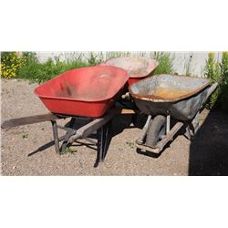 LOT OF 3 WHEEL BARROWS