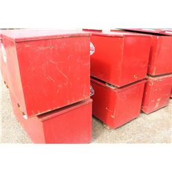 LOT OF 5 METAL BOXES WITH SAND