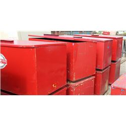 LOT OF 5 METAL BOXES WITH SAND