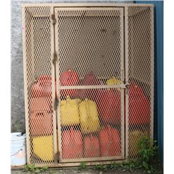 METAL CAGE WITH JERRY CANS