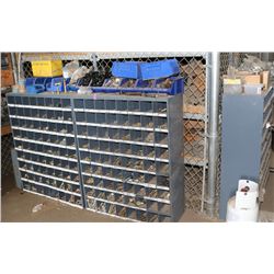 3 BARTS BINS W/CONTENTS OF BOLTS, WASHERS, NUTS