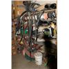 Image 1 : LARGE SHELF WITH VARIOUS HOSES, WIRE, TUBING &