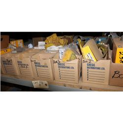 SHELF WITH ASSORTED CAT PARTS