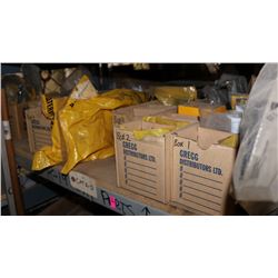 SHELF WITH ASSORTED CAT PARTS