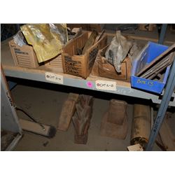 SHELF WITH ASSORTED CAT PARTS