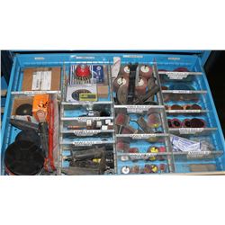 DRAWER OF VARIOUS GRINDING WHEELS & MORE