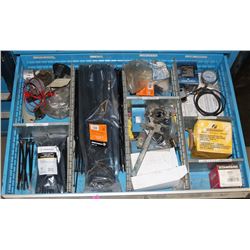 DRAWER WITH ASSORTED PARTS, TOOLS & TIESTRAPS