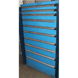 BLUE 10 DRAWER METAL PARTS CABINET