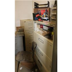OFFICE LOT: INCLUDES 2 FILE CABINETS, PRINTER,