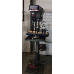 KING INDUSTRIAL 22" DRILL PRESS ON STAND, W/BITS