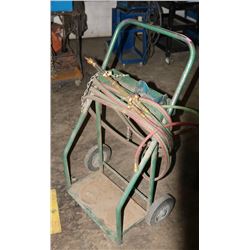 OXYCETELENE CART WITH TORCH HEADS & HOSES