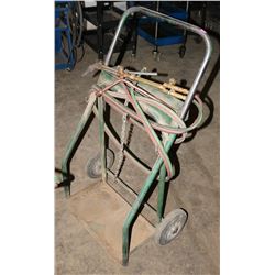 OXYCETELENE CART WITH TORCH HEADS & HOSES