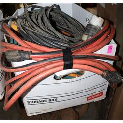 LARGE BOX OF VARIOUS EXTENSION CORDS