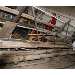 LARGE METAL STAND WITH ASSORTED SCRAP STEEL