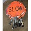 Image 1 : LOT OF STOP & SLOW HANDHELD SIGNS