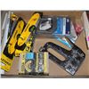 Image 1 : LOT OF HAND TOOLS, NEW LEVELS, STAPLERS & MORE