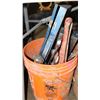 Image 1 : BUCKET OF VARIOUS TOOLS: INCLUDES PIPE WRENCHES,