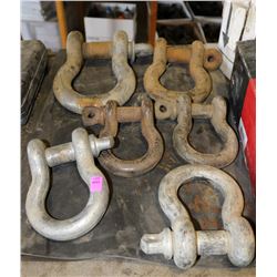 LOT OF 6 SHACKLES
