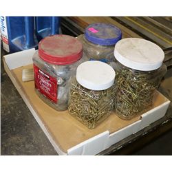 LOT OF SCREWS, NUTS, BOLTS & PAINTBRUSH