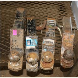 LOT OF 4 TRAILER BALL HITCH RECIEVERS