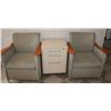 Image 1 : PAIR OF CLUB CHAIRS AND ROLLING 3 DRAWER CABINET