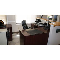 FRONT DESK, COMES WITH DESK, CHAIR,  2 DRAWERED