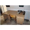 Image 3 : LOT OF 2 DESKS, CHAIR, WALL SPACER, BOOK BINDER