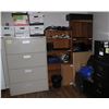 Image 1 : OFFICE #1: 3 SHELVES, 2 FILE CABINETS, MONITORS