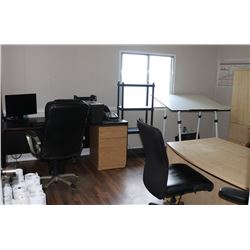 OFFICE #2: 2 DESKS, DRAFTING TABLE, MONITORS, 4