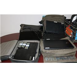 LOT OF 5 LAPTOPS WITH BAGS