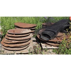 4 PALLETS OF CIRCULAR METAL HOLE COVERINGS