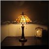 Image 3 : GODWINE Tiffany-style 2 Light GeometricTable Lamp 16" Shade - Table Lamp
