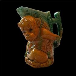 20thc Majolica-Style Figural Monkey Pitcher