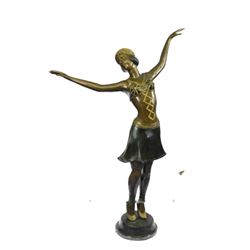 Life Size Bronze Metal Chiparus Dancer Statue 59" Tall (almost 5 ft)