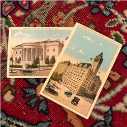 Pair of Early 1900's Souvenir Postcards, Washington DC, Continental Hall & Post Office