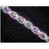 Image 2 : Silver Aurora Borealis Iridescent & Clear Rhinestone Bracelet