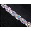 Image 5 : Silver Aurora Borealis Iridescent & Clear Rhinestone Bracelet