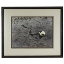 20thc Signed Beach Coastal Scene Watercolor