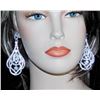 Image 3 : Silver Clear Rhinestone Drop Dangle Earrings