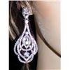 Image 4 : Silver Clear Rhinestone Drop Dangle Earrings