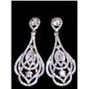 Image 5 : Silver Clear Rhinestone Drop Dangle Earrings