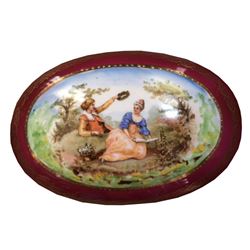 Victorian Gilt Porcelain Jewel Box Casket