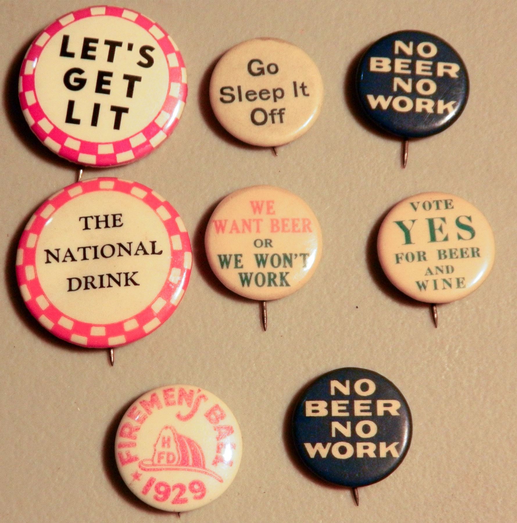 Prohibition Rally Button End Prohibition Buttons (8) JMD-15192